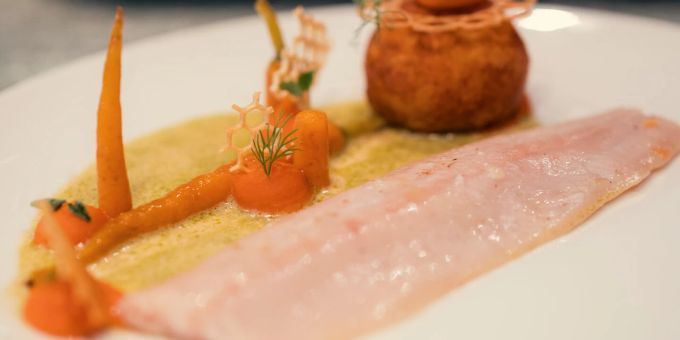Das Signature Dish des Giardino Restaurant & Bar: Forelle aus Rubigen. Signature Dish Giardino Restaurant & Bar
