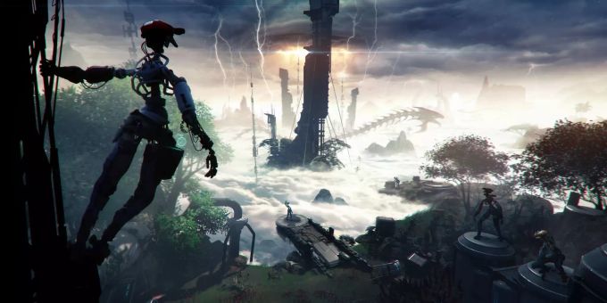 Ein Screenshot aus dem aktuellen Projekt von Insomniac Games: Stormland. insomniac games