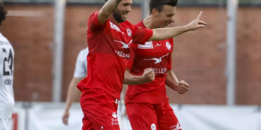 Jubelnder Doppel-Torschütze: Luka Sliskovic schoss Winterthur zum ersten Saisonsieg
