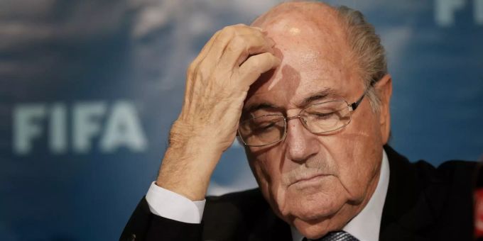 Ex-FIFA Präsident Sepp Blatter an einer Medienkonferenz Sepp Blatter