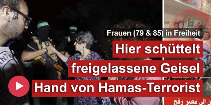 Frauen freigelassen - Hier schüttelt Geisel Hand von Hamas-Terrorist