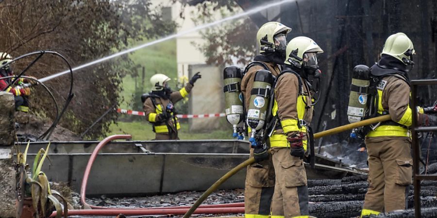 Die Feuerwehr musste in Sugiez FR den Brand einer Scheune bekämpfen. (Symbolbild)