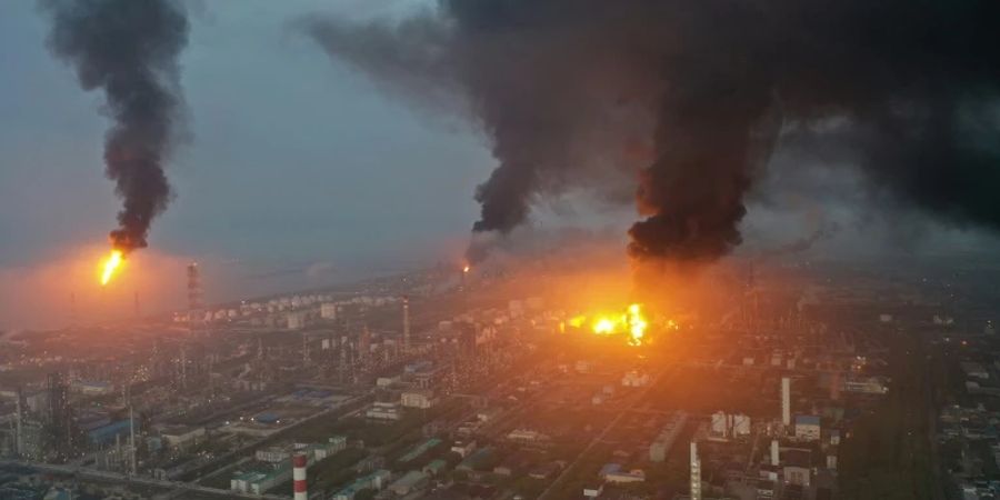 Luftaufnahme des Brandes
