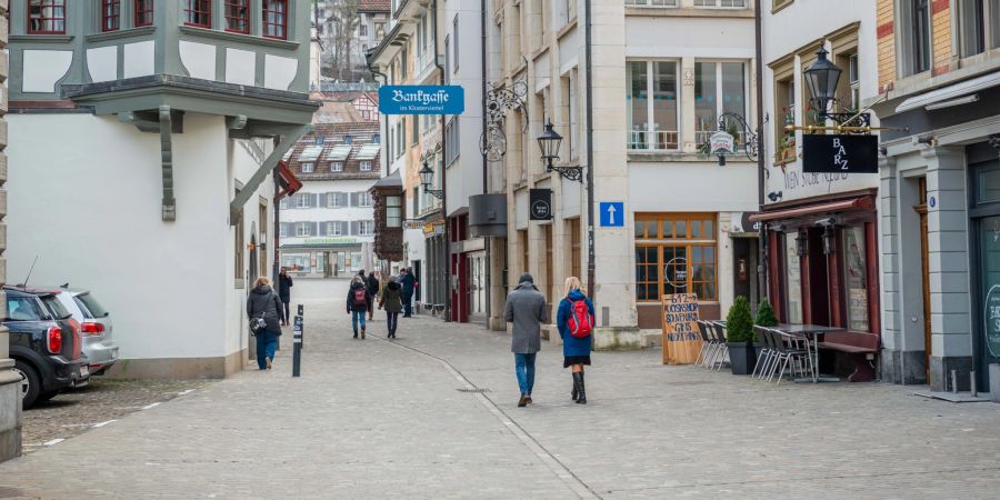 Die Bankgasse im Klosterviertel von St. Gallen.