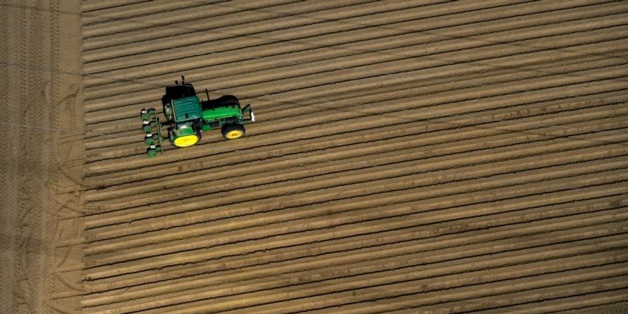 Traktor auf einem Feld