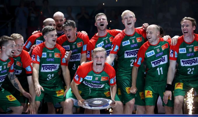 Handball: Bundesliga, SC Magdeburg - Rhein-Neckar Löwen, 34. Spieltag, GETEC Arena. Rhein-Neckar Löwen handball