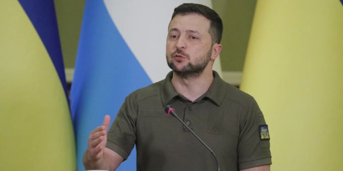 Der ukrainische Präsident Wolodymyr Selenskyj. Ukraine Krieg