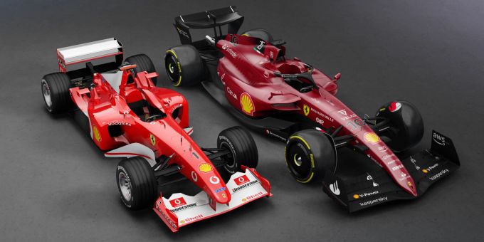 Seit 2002 sind die Autos in der Formel 1 deutlich länger, breiter und vor allem schwerer geworden. Formel 1 2002 2022