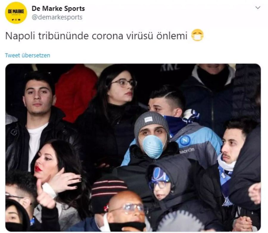 Das Coronavirus hat Italien fest im Griff: Das zeigte sich auch beim CL-Achtelfinal zwischen SSC Napoli und Barcelona.