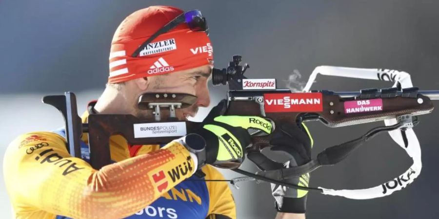 Bester Deutscher beim WM-Sprint in Antholz: Arnd Peiffer. Foto: Matthias Schrader/AP/dpa
