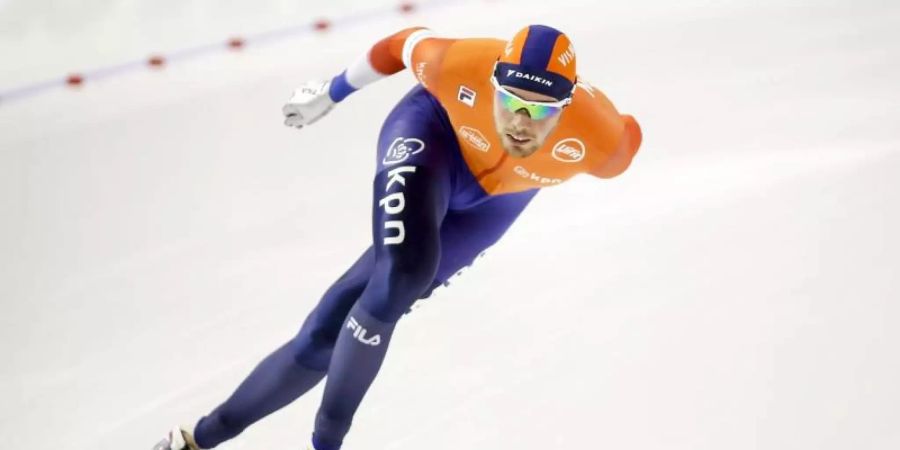 Der niederländische Eisschnellläufer Patrick Roest. Foto: Jeff Mcintosh/The Canadian Press/AP/dpa