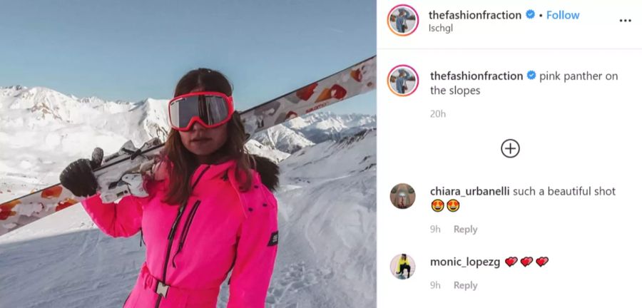 Wie auch andere Schweizer Influencer zeigt sich Michèle Krüsi abseits der Schweizer Pisten in Ischgl.