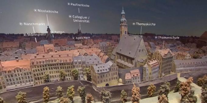 Mit dem 3D-Modell lässt sich das Leipzig von Johann Sebastian Bach hautnah erleben. johann sebastian bach