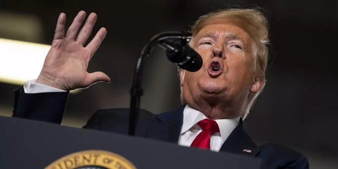 US-Präsident Donald Trump während einer Wahlkampf-Veranstaltung. Donald Trump