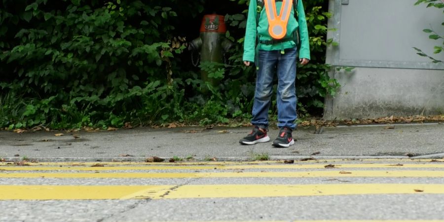 Erwachsene sollten am Fussgängerstreifen immer eine Vorbildfunktion für die Kinder einnehmen.