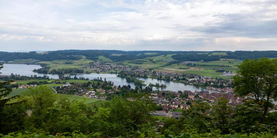 Aussicht über Stein am Rhein und Eschenz.