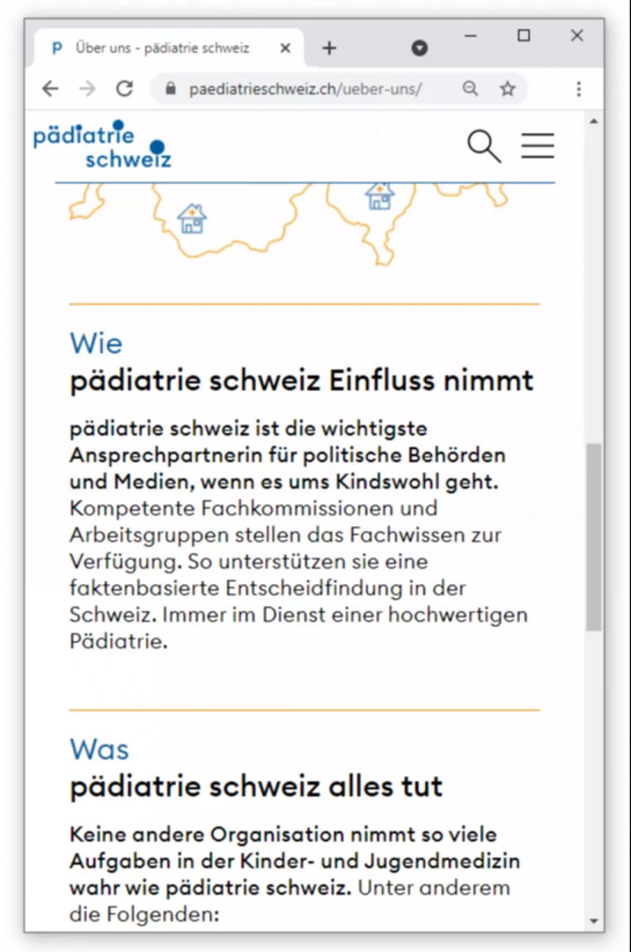 Website Pädiatrie Schweiz Kinderärzte