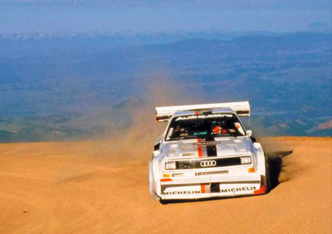 Der S1 am Pikes Peak 1987. Wer die Fahrt Walter Röhrls auf 4300 Meter nachspielen möchte, kommt zu spät. Grosse Teile der Piste sind mittlerweile asphaltiert. sdf