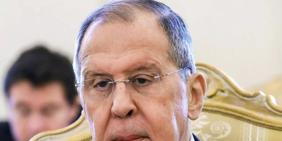 Der russische Aussenminister Sergej Lawrow sprach bei einer Konferenz in Moskau mit den Taliban. Foto: Uncredited/RussianForeign Ministry Press Service/AP/dpa