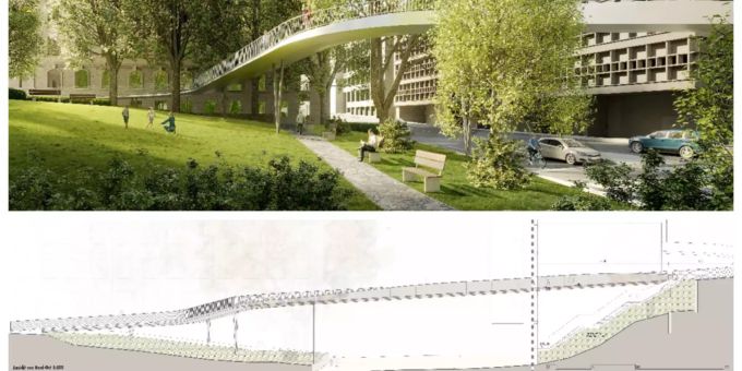 Brücke über dem Graben