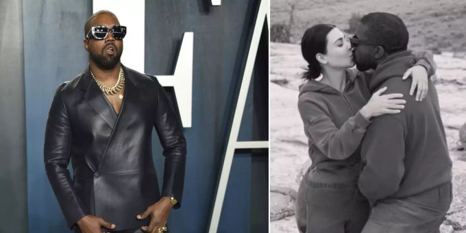 Er leugnet Scheidung - Kanye West postet Knutsch-Foto mit Kim
