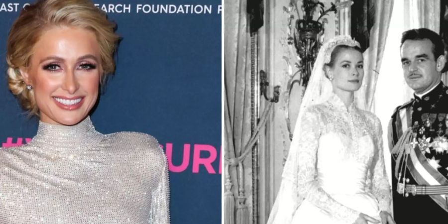 Paris Hilton (l.) hat sich von Grace Kellys Hochzeit inspirieren lassen.