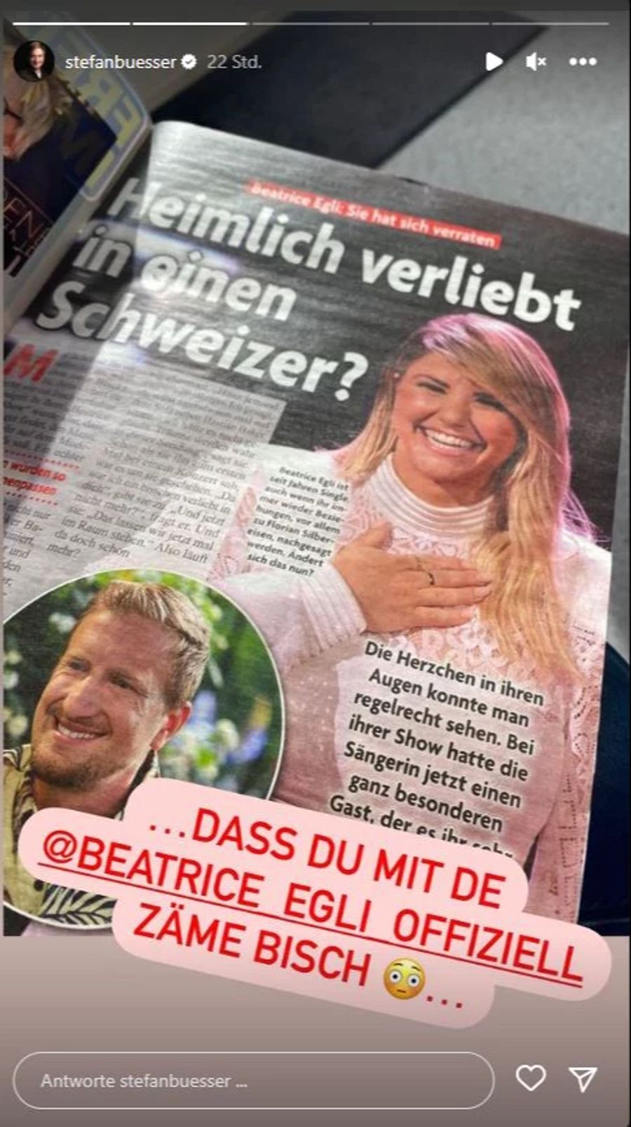 Büsser soll mit Beatrice Egli liiert sein.