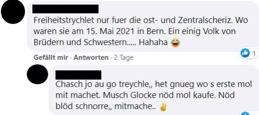 «Ein einig Volk von Brüdern und Schwestern», höhnt einer zynisch.