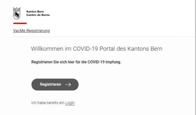 Und so sieht die Startseite von «VacMe.ch» aus. «VacMe» Coronavirus