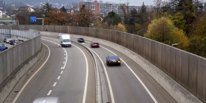 Die Autobahn A22 in Liestal.