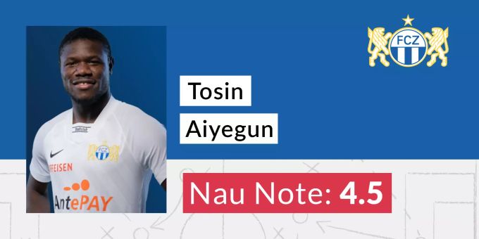 Die Nau.ch-Note für Aiyegun Tosin vom FC Zürich. Tosin Aiyegun FCZ Note