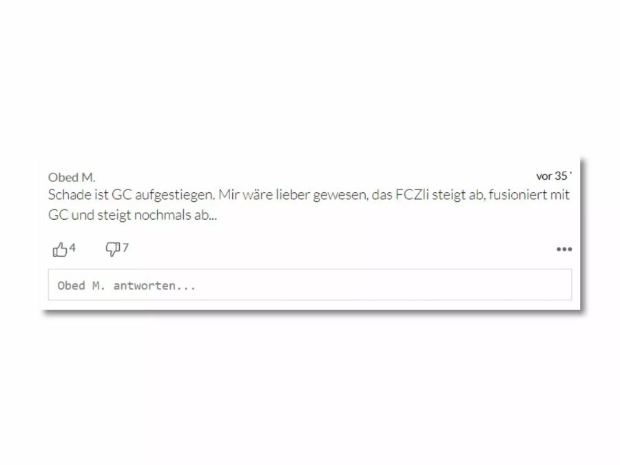 Dieser Leser ist sarkastisch unterwegs.