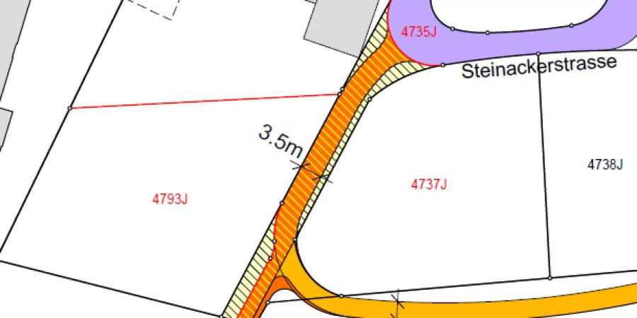 Teilstrassenplan Steinackerstrasse