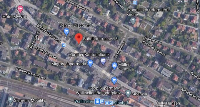Das Gebäude befindet sich an der Bahnhofstrasse 13 in Wallisellen Wallisellen