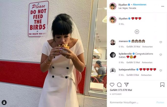 Lily Allen in ihrem Hochzeitskleid. lily allen