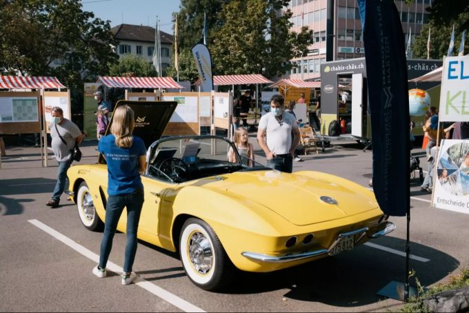 Die Corvette zog die Blicke auf sich beim Better Planet Festival. Better Planet Festival Uster