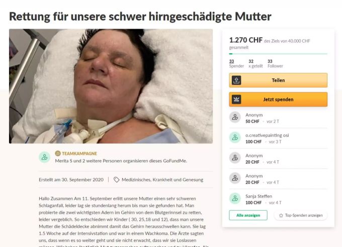 Die Kinder von Margot Shibani hoffen auf Spenden. Spenden Margot Shibani