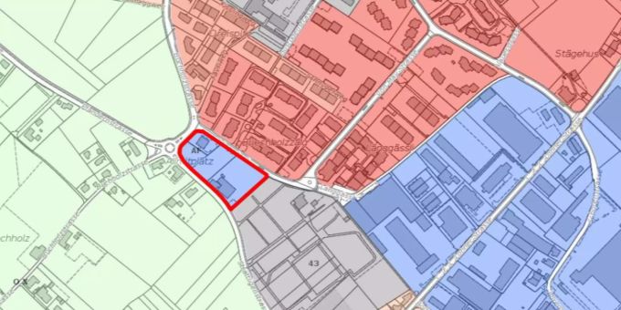 Übersicht bestehender Zonenplan (Ausschnitt aus Zonenplan I).