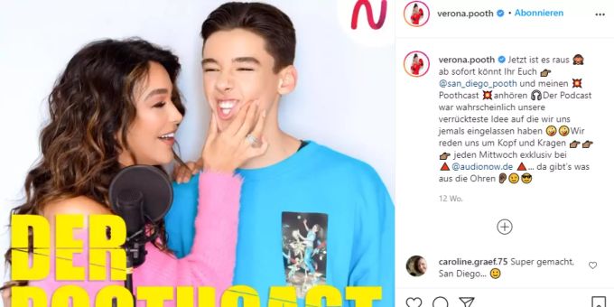 Verona Pooth spricht in ihrem neuen Podcast mit ihrem Sohn über allerlei. Franjo Verona Pooth