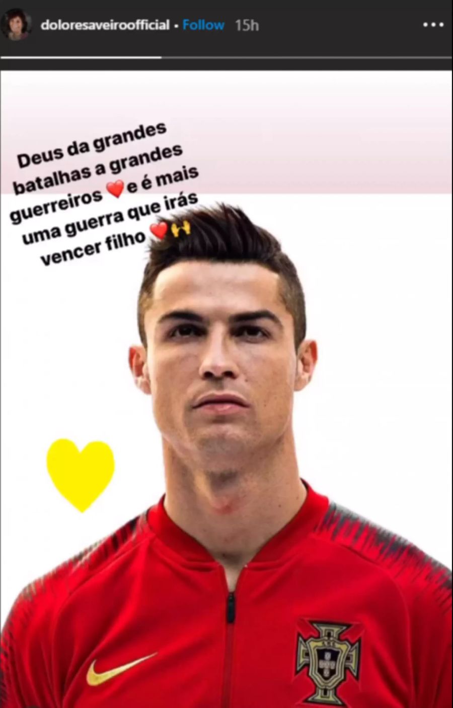 Maria Dolores schreibt aufmunternde Worte an ihren Sohn Cristiano Ronaldo.