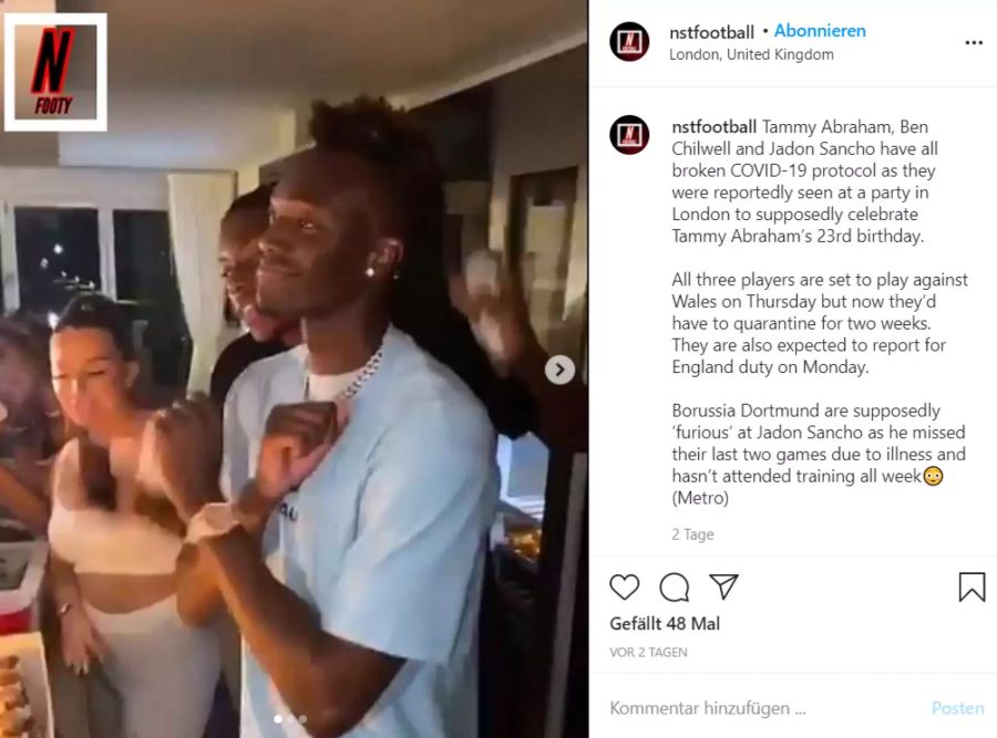 Tammy Abraham an seiner Überraschungs-Geburtstagsparty.