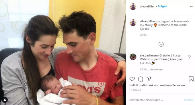 Silvan Dillier mit seiner Frau Cornelia und gemeinsamem Sohn. Silvan Dillier