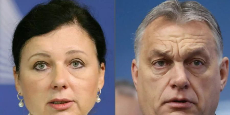 Vize-Kommissionspräsidentin Jourova und Ungarns Regierungschef Orban