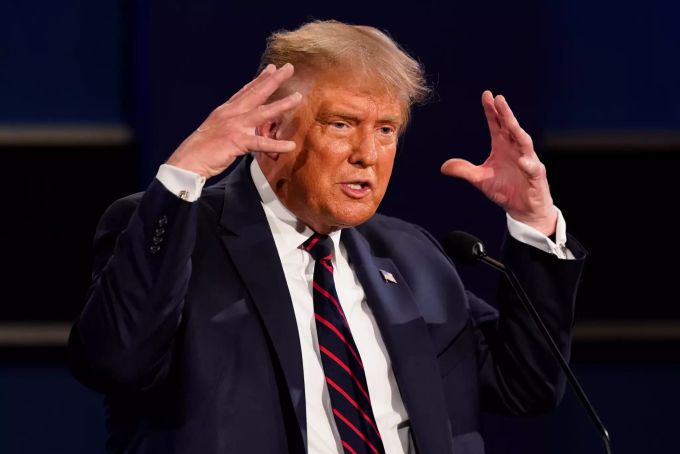 Donald Trump, Präsident der USA, spricht während der ersten Präsidentschaftsdebatte. Donald Trump Joe Biden