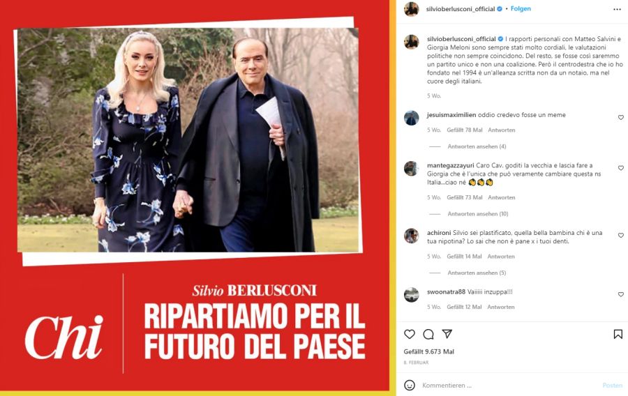 Silvio Berlusconi und Marta Fascina haben nur symbolisch geheiratet.