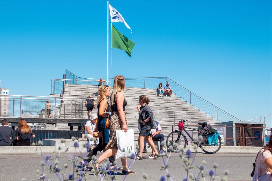 Promenade Sonne Hafen Treppe