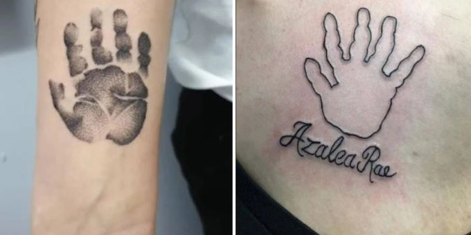 Das ist dem Tätowierer aber voll in die Hose gegangen. Biernews Handabdruck Tattoo