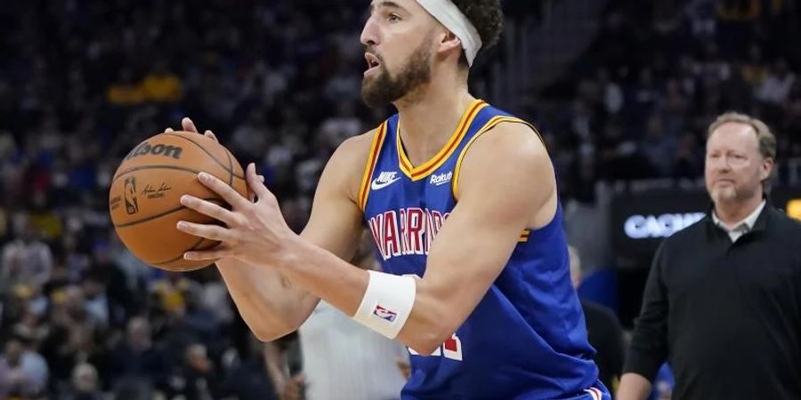 Klay Thompson hatte nach einer Verletzungspause erst vor wenigen Wochen die Rückkehr in die NBA geschafft. Foto: Jeff Chiu/AP/dpa