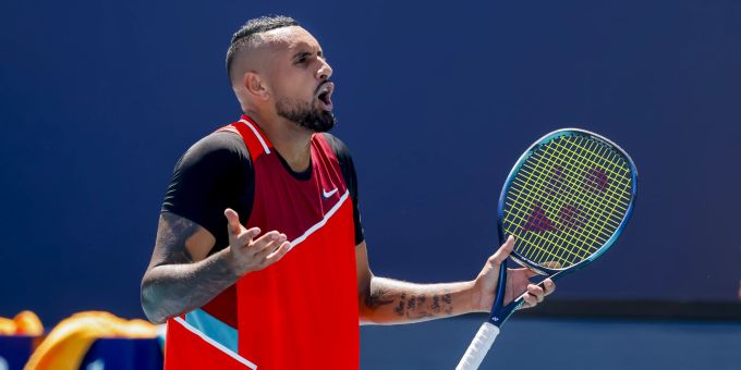 Nick Kyrgios teilt die Meinung des Schiedsrichters nicht. Nick Kyrgios