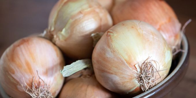 Laut Verbraucherzentrale Bayern müsste man etwa sieben Zwiebeln essen, um ernsthafte Blähungen auszulösen. Zwiebeln hell